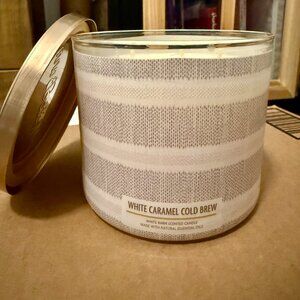 White Caramel Cold Brew 3-Wick Candle Bath & Body Works/White Barn BBW NWT